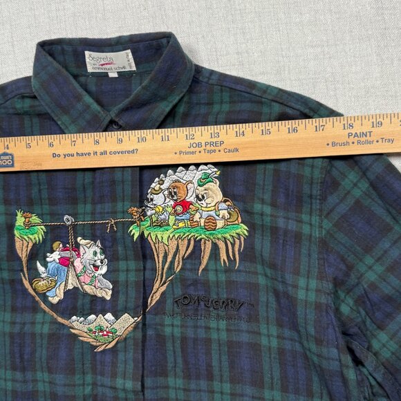 VTG Segreta by Emmanuel Schvili Plaid Button-Down Shirt Tom & Jerry Size 44 - Picture 7 of 14